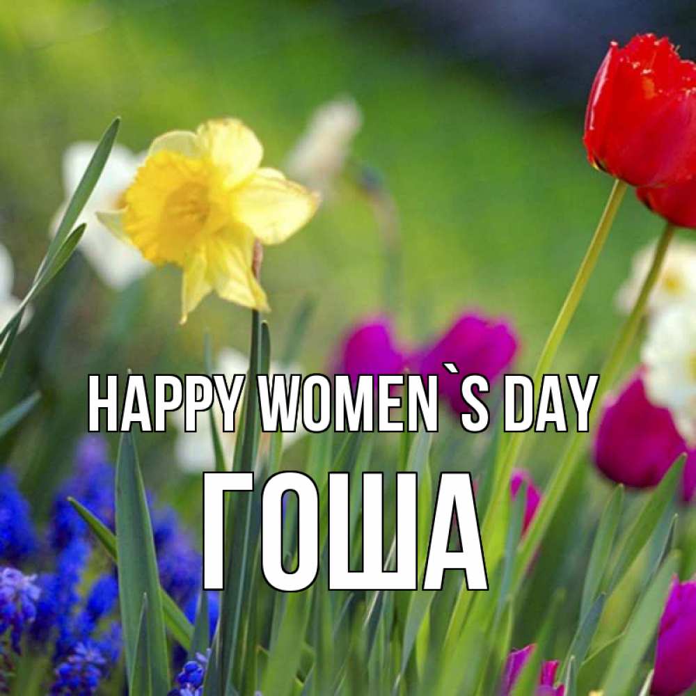 Greetings card с именем, Гоша happy women`s day международный женский день 3 Greetings with text for free download 